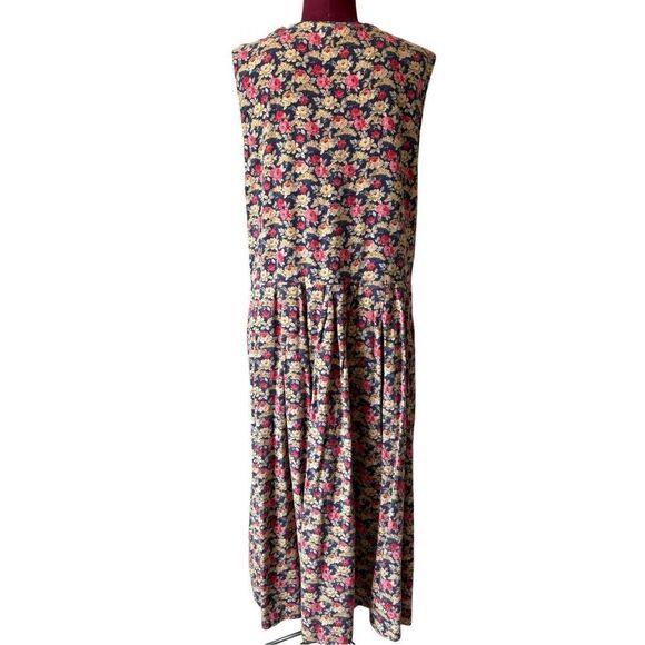 Laura Ashley 1980S FLORAL BUTTON DOWN SLEEVELESS DRESS size 10 Sleeveless - Picture 4 of 10